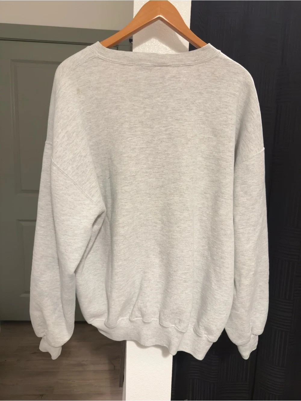 Russell Athletic Grey Crewneck with Blue and Red Kansas Applique